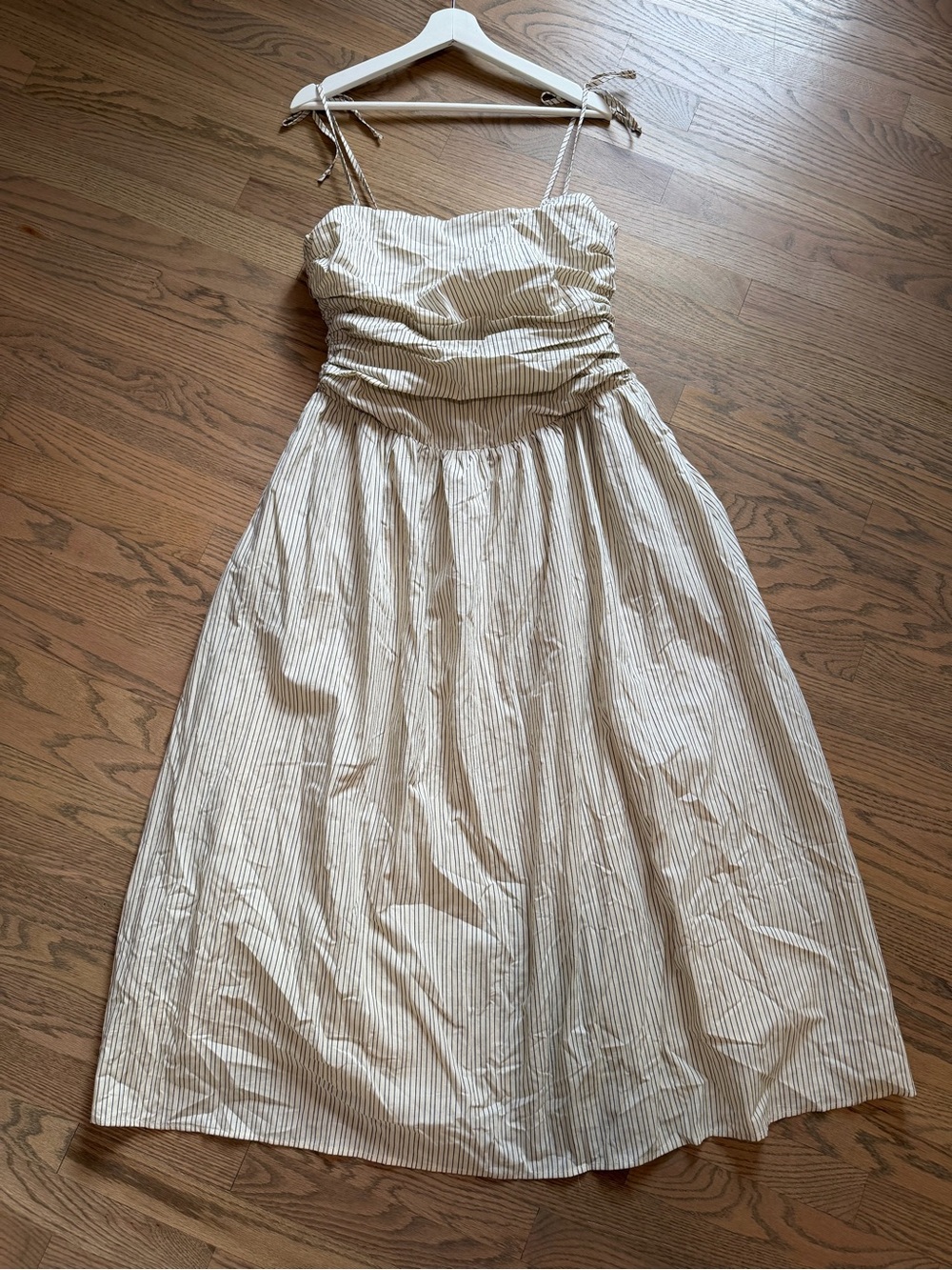 NWT Striped Sundress in Cream and Light Beige